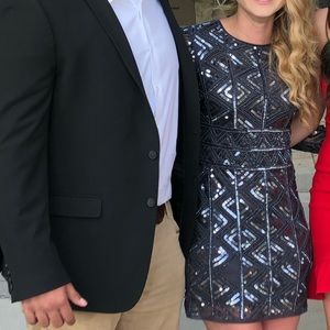 Gianni Bini Navy Sequence Body-con Mini Dress